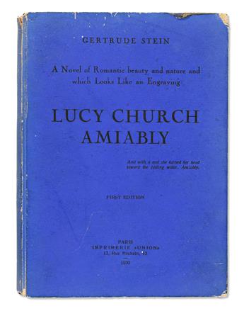 Stein, Gertrude (1874-1946) Lucy Church Amiably, Signed First Edition.